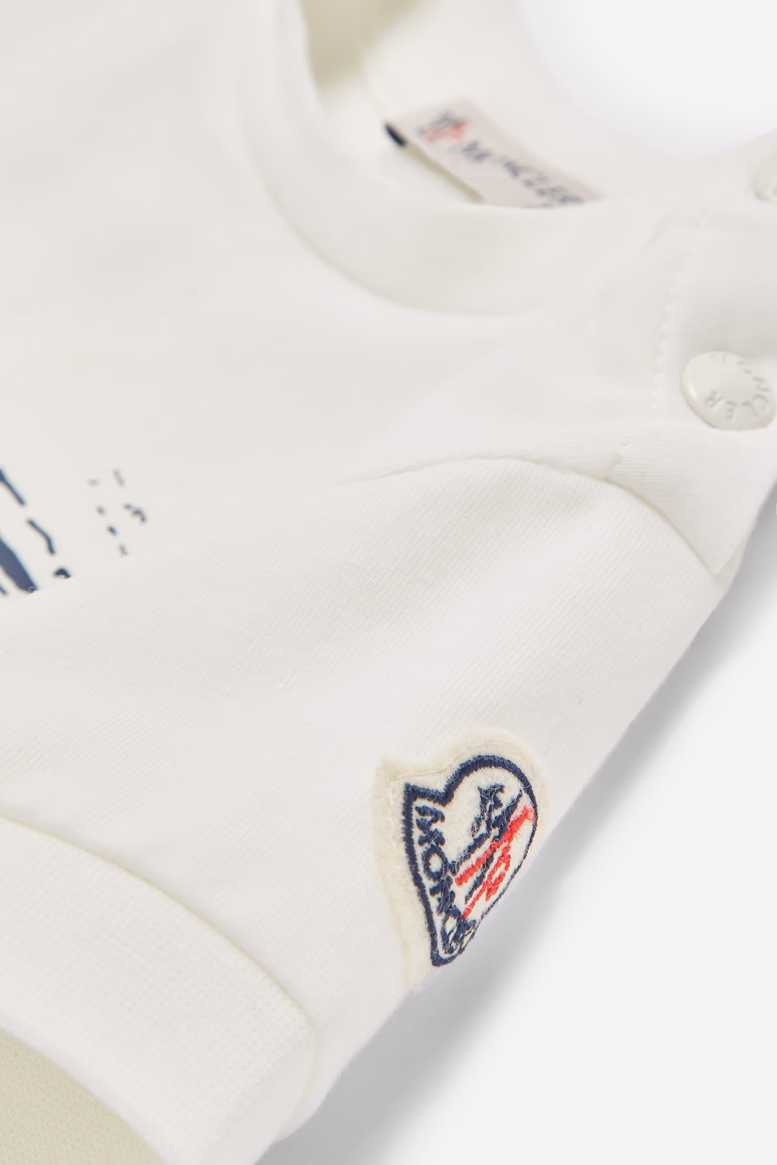 Whale Motif Cotton Romper Boy White Moncler 5